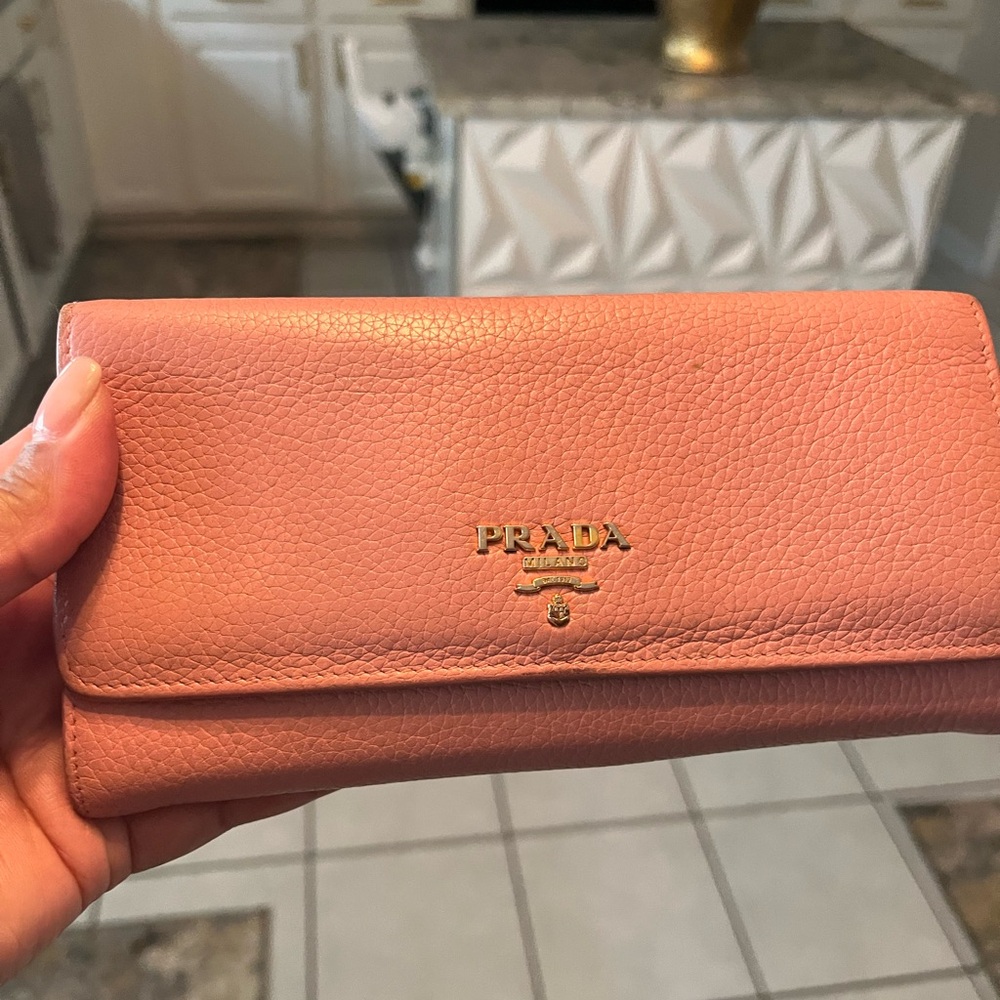 Authentic Prada Pink Leather Women's Wallet